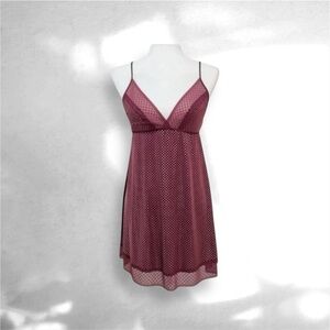 Victoria’s Secret y2k era burgundy Polka Dot Chemise size large